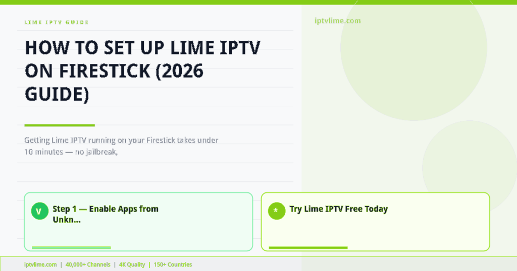 Lime IPTV — How to Set Up Lime IPTV on Firestick (2026 Guide)