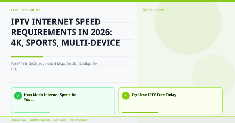 Lime IPTV — IPTV Internet Speed Requirements in 2026: 4K, Sports, Multi-Device & Data Usage