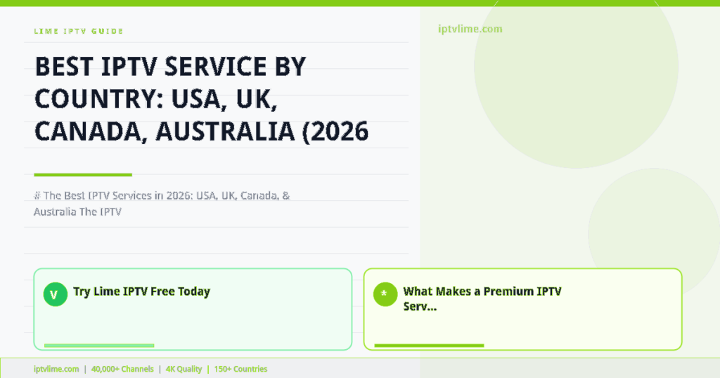 Lime IPTV — Best IPTV Service by Country: USA, UK, Canada, Australia (2026 Guide)