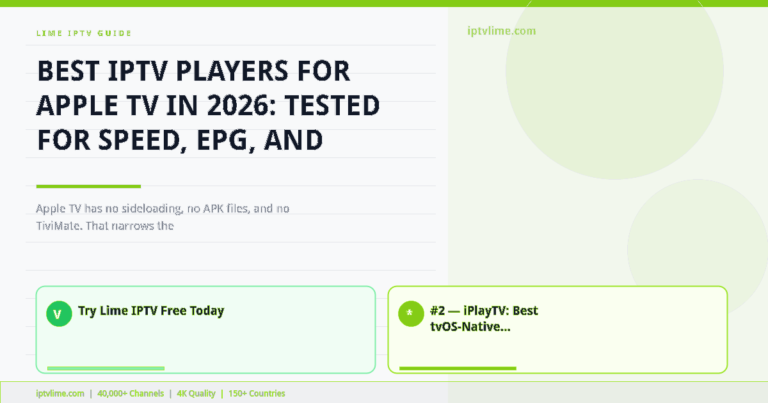 Lime IPTV — Best IPTV Players for Apple TV in 2026: Tested for Speed, EPG, and Stability