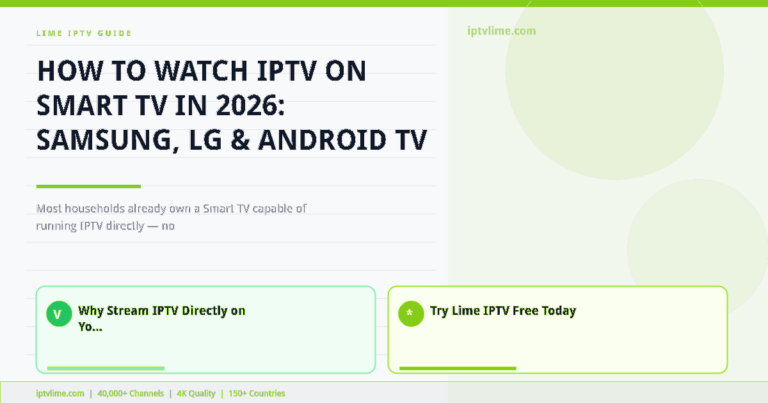 Lime IPTV — How to Watch IPTV on Smart TV in 2026: Samsung, LG & Android TV Guide