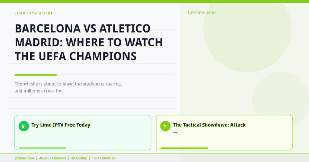 Lime IPTV — Barcelona vs Atletico Madrid: Where to Watch the UEFA Champions League Match Liv