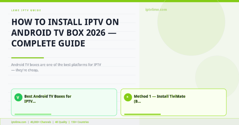 Lime IPTV — How to Install IPTV on Android TV Box 2026 — Complete Guide