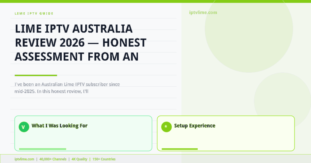 Lime IPTV — Lime IPTV Australia Review 2026 — Honest Assessment from an Aussie Subscriber