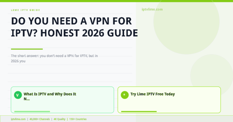 Lime IPTV — Do You Need a VPN for IPTV? Honest 2026 Guide
