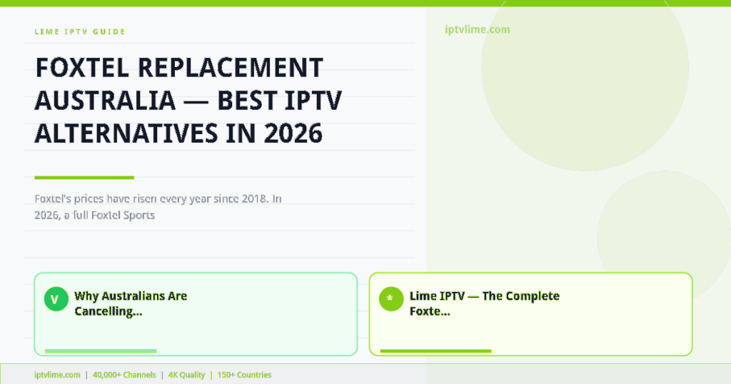 Lime IPTV — Foxtel Replacement Australia — Best IPTV Alternatives in 2026