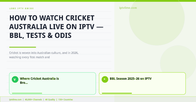 Lime IPTV — How to Watch Cricket Australia Live on IPTV — BBL, Tests & ODIs