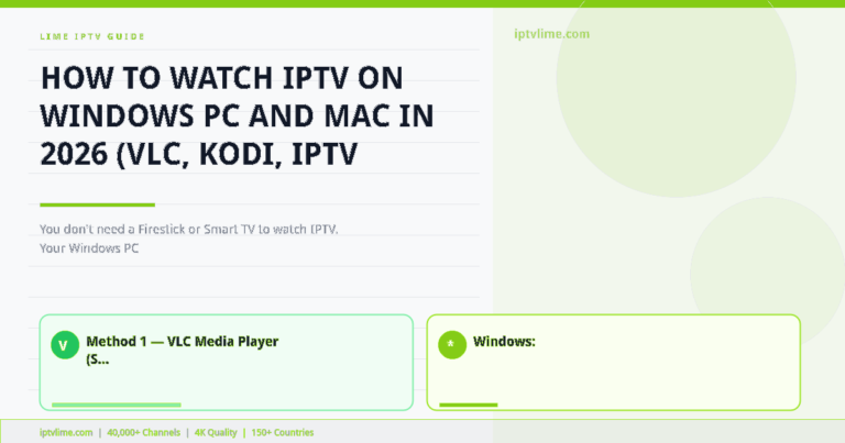 Lime IPTV — How to Watch IPTV on Windows PC and Mac in 2026 (VLC, Kodi, IPTV Smarters)