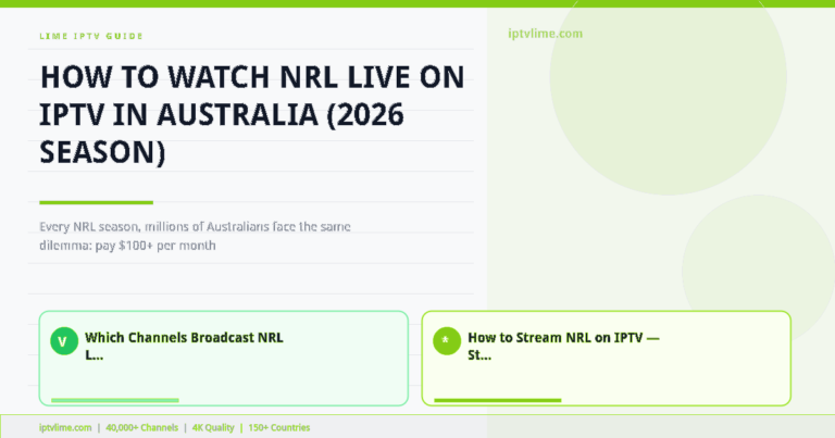 Lime IPTV — How to Watch NRL Live on IPTV in Australia (2026 Season)