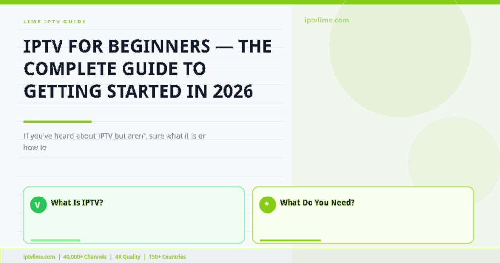 Lime IPTV — IPTV for Beginners — The Complete Guide to Getting Started in 2026