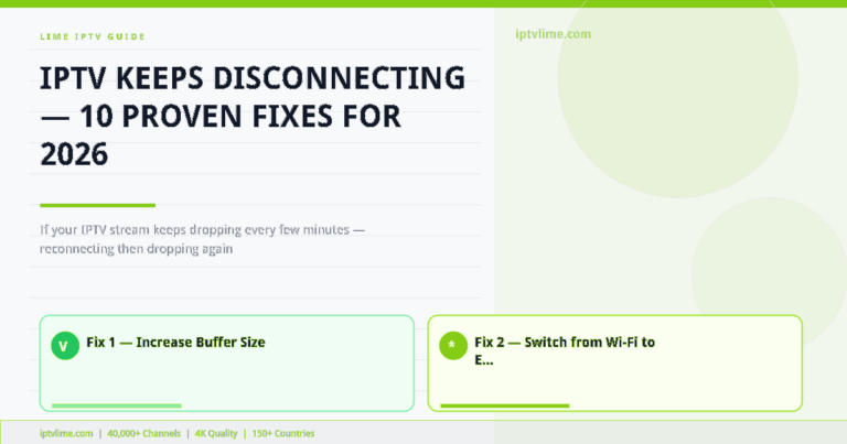 Lime IPTV — IPTV Keeps Disconnecting — 10 Proven Fixes for 2026