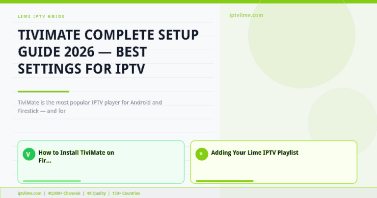 Lime IPTV — TiviMate Complete Setup Guide 2026 — Best Settings for IPTV