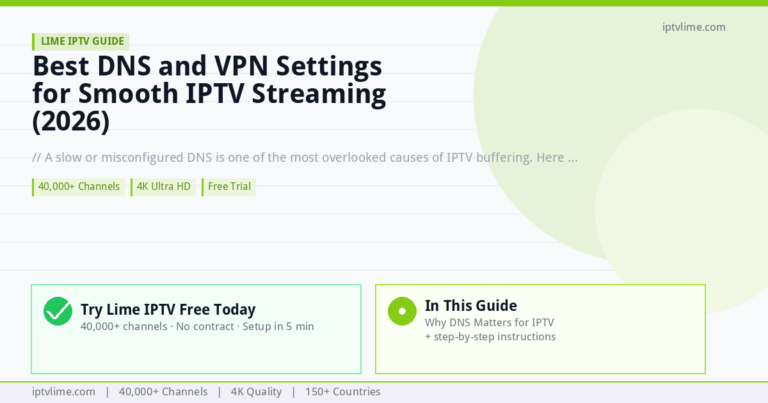 Lime IPTV — Best DNS and VPN Settings for Smooth IPTV Streaming (2026)