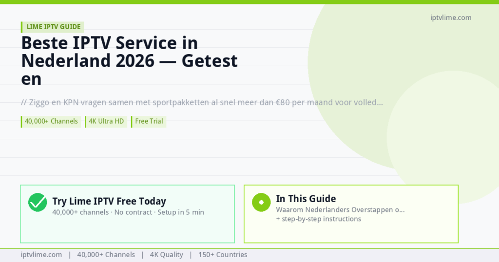 Lime IPTV — Beste IPTV Service in Nederland 2026 — Getest en Gerangschikt