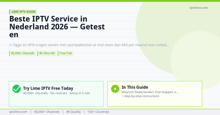 Lime IPTV — Beste IPTV Service in Nederland 2026 — Getest en Gerangschikt