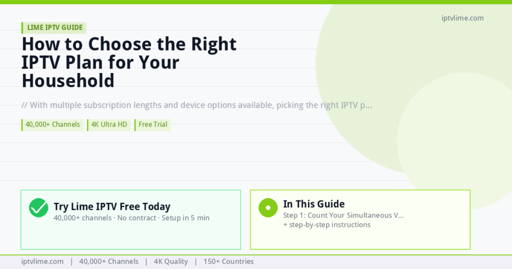 Lime IPTV — How to Choose the Right IPTV Plan for Your Household (2026)