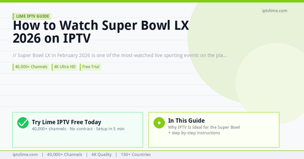 Lime IPTV — How to Watch Super Bowl LX 2026 on IPTV