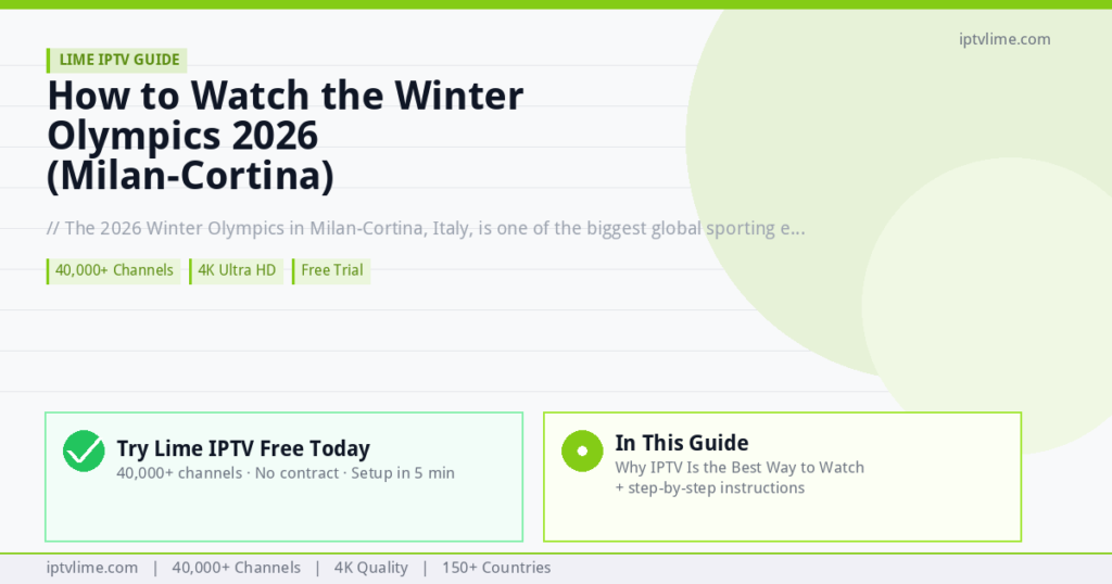 Lime IPTV — How to Watch the Winter Olympics 2026 (Milan-Cortina) on IPTV
