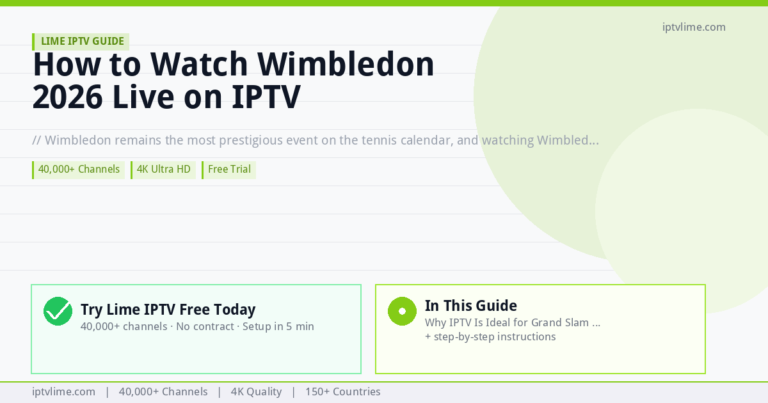 Lime IPTV — How to Watch Wimbledon 2026 Live on IPTV