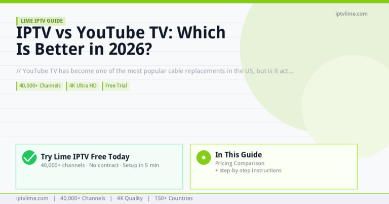 Lime IPTV — IPTV vs YouTube TV: Which Is Better in 2026?