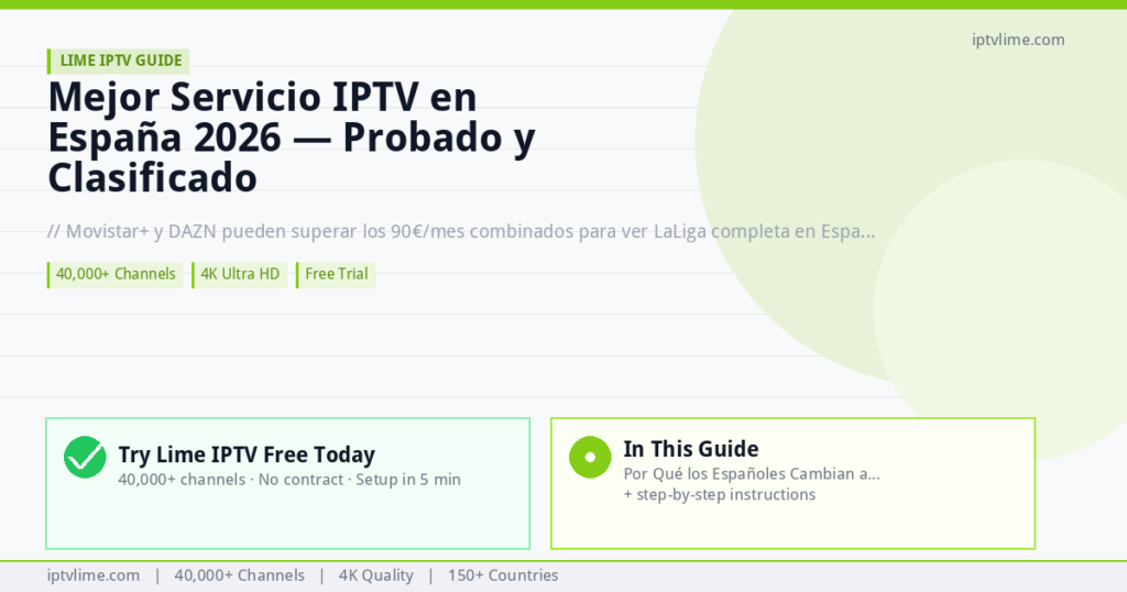 Lime IPTV — Mejor Servicio IPTV en España 2026 — Probado y Clasificado