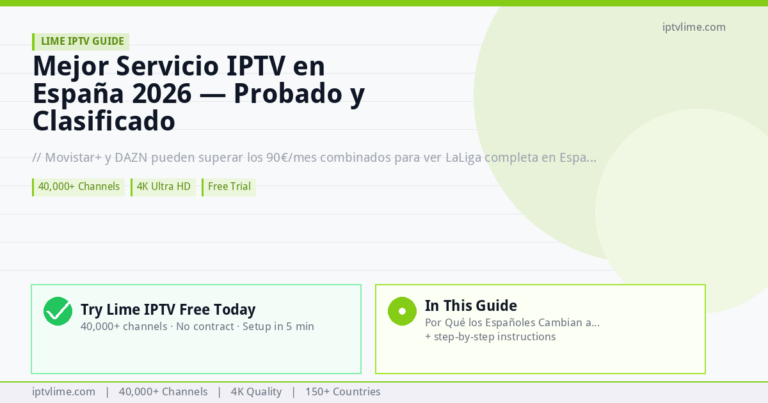 Lime IPTV — Mejor Servicio IPTV en España 2026 — Probado y Clasificado