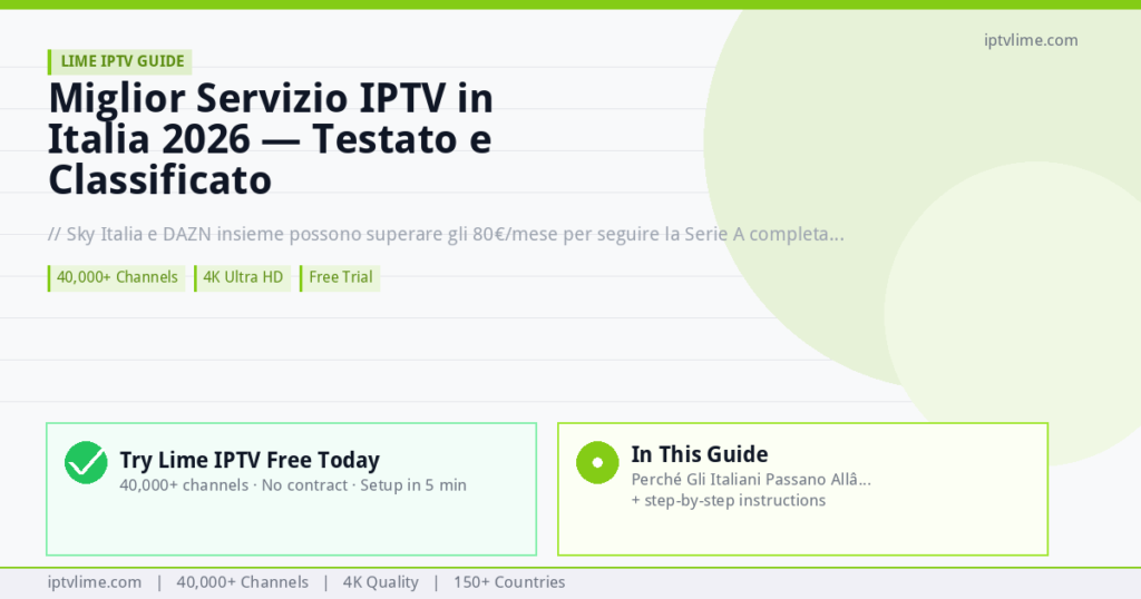 Lime IPTV — Miglior Servizio IPTV in Italia 2026 — Testato e Classificato