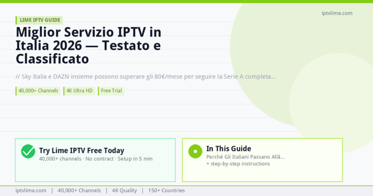 Lime IPTV — Miglior Servizio IPTV in Italia 2026 — Testato e Classificato